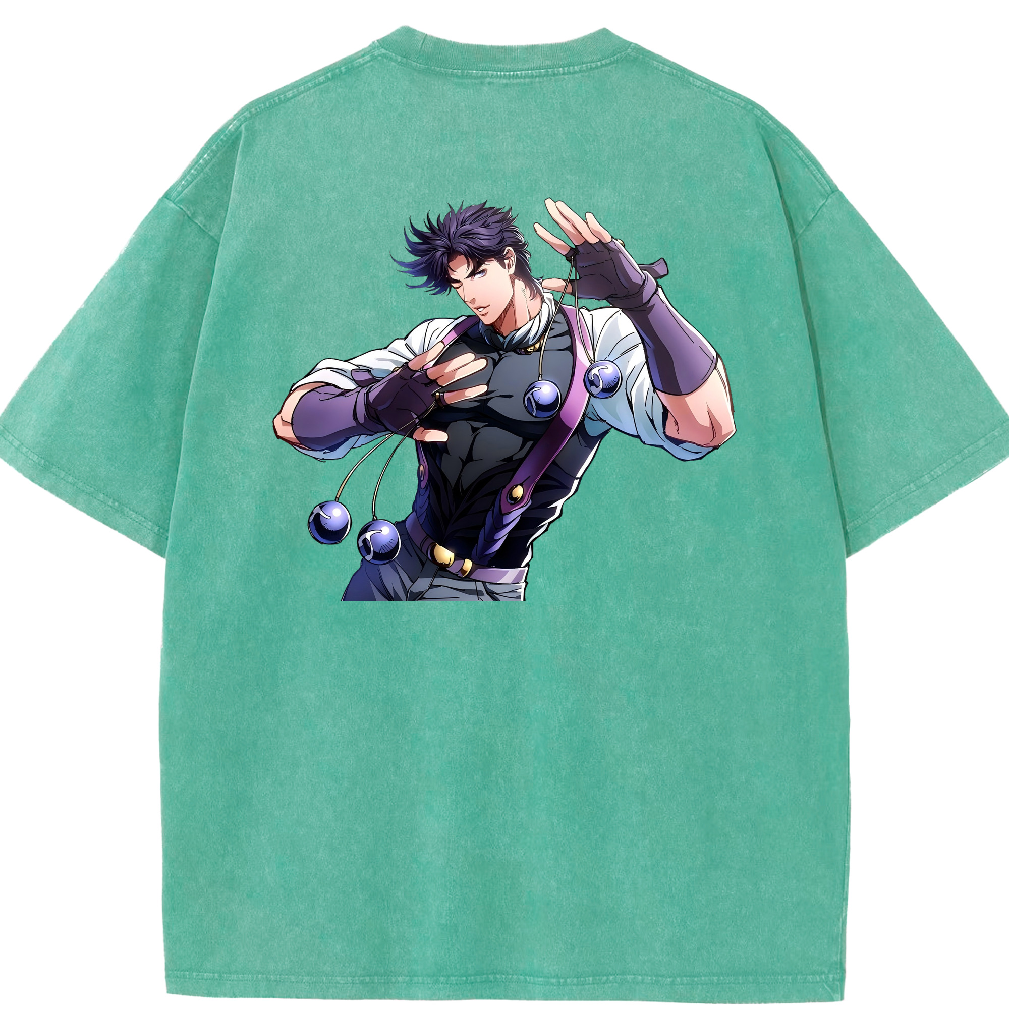 （画像用） ジョジョの奇妙な冒険 JoJo's Bizarre Adventure 綿100% ヴィンテージ風 半袖Tシャツ（背面プリント）